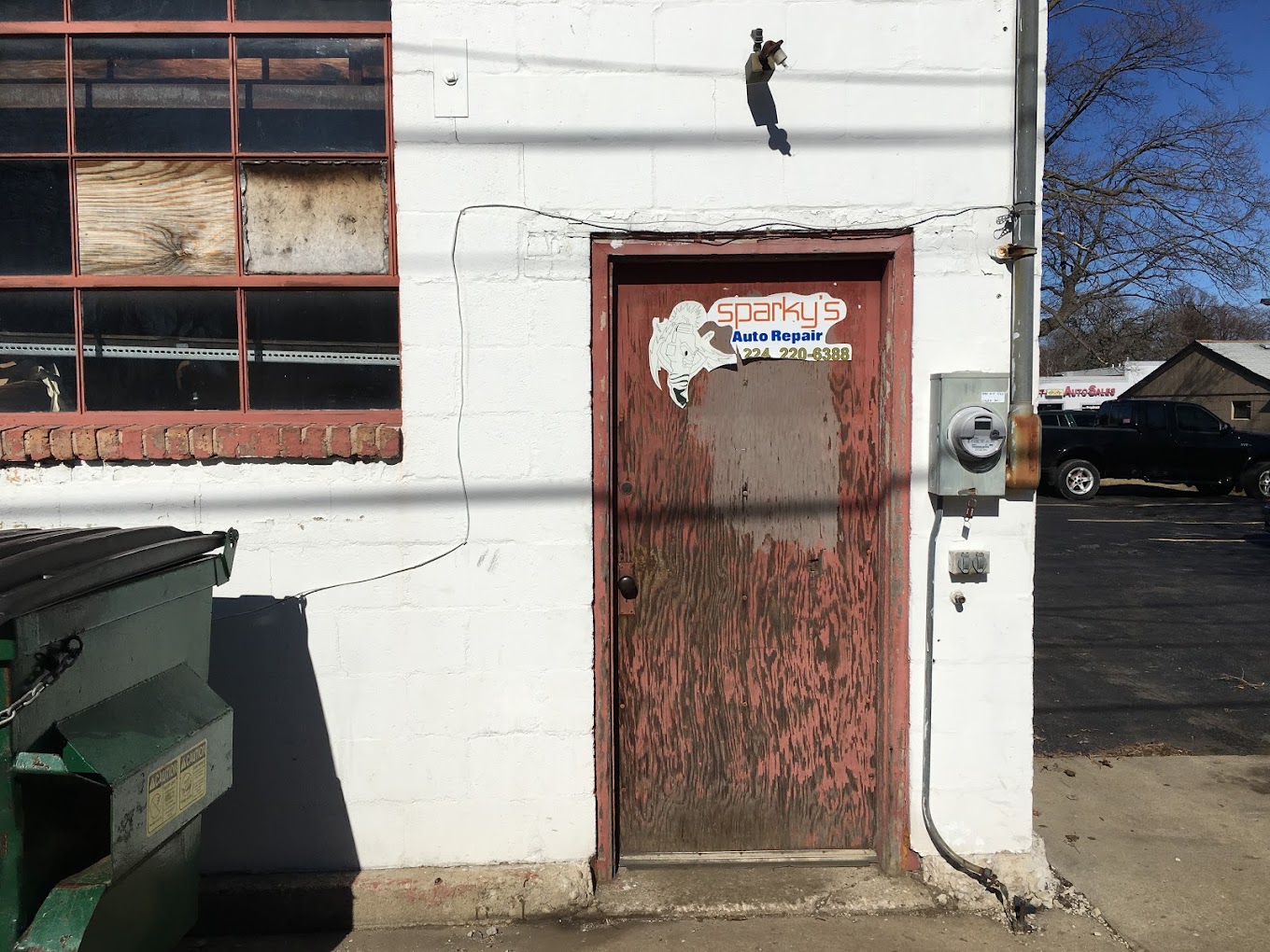 Sparky's Auto Repair shop entrance